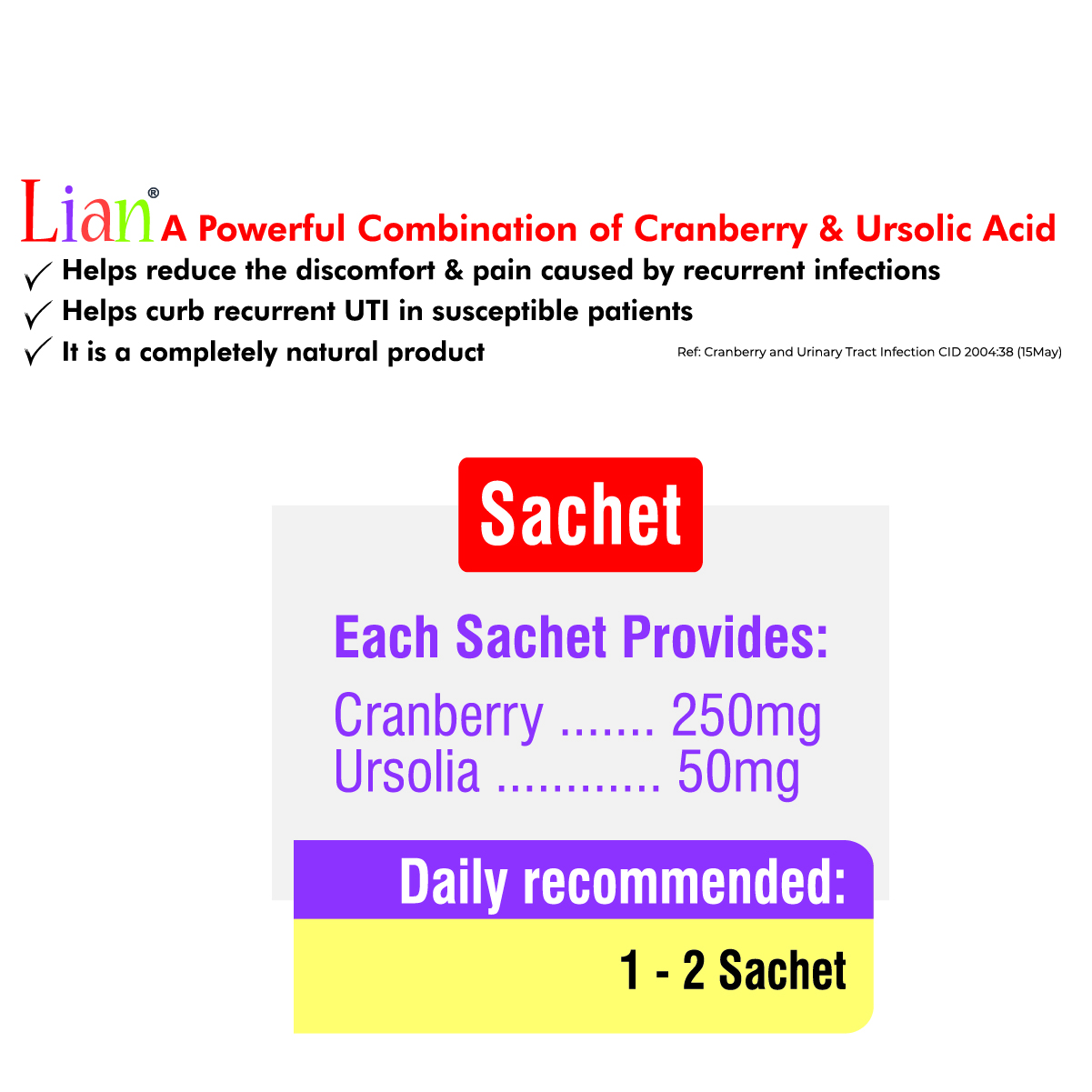 Lian Sachet Cranberry extract for uti