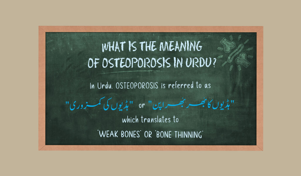 Meaning of Osteoporosis in Urdu
